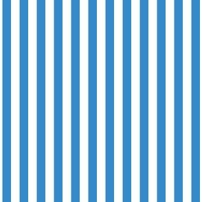 1/4 inch Candy Stripe in bright sky blue and white  0.25 inch - 44