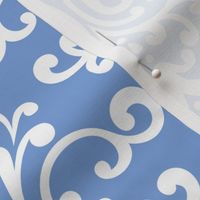 damask lg cornflower blue