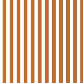 1/4 inch Candy Stripe in sienna and white  0.25 inch - 54