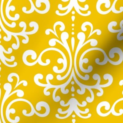 damask lg mustard yellow