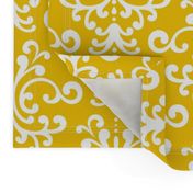 damask lg mustard yellow