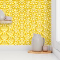 damask lg mustard yellow