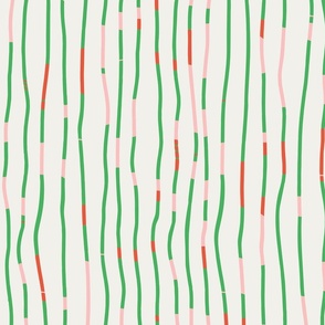  Large - Christmas Stripes - modern Christmas stripe design - red, pink green, white
