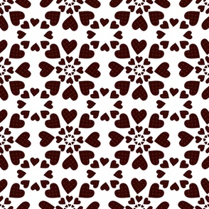 (L) Burgundy Hearts on White_Lovely Sweet Heart Valentine Pattern