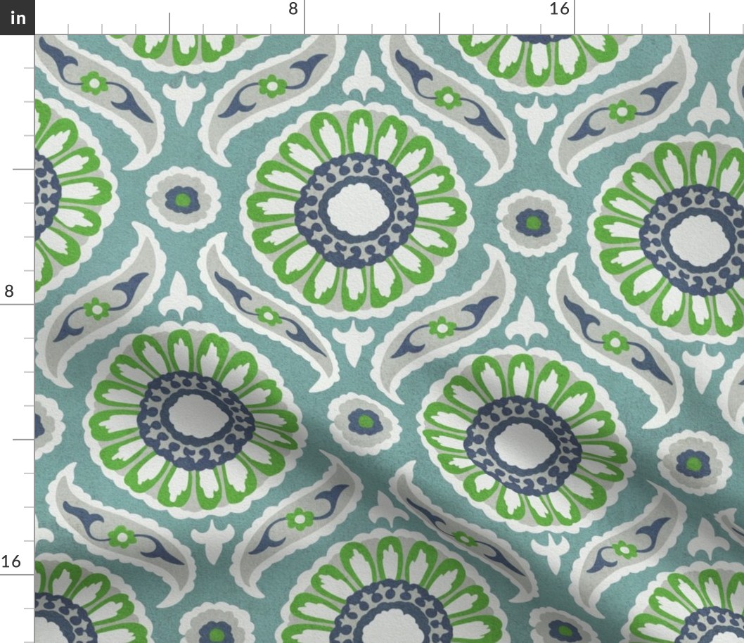 Tile Pattern - Green, Blue, 