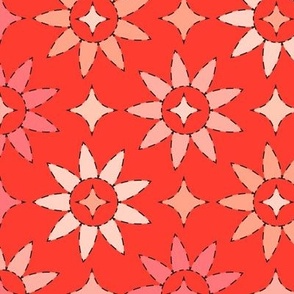 Floral Threadwork - Red