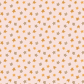 Floored by stars – light pink,  brown and gold  // Small scale