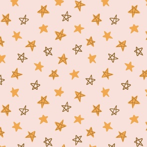 Floored by stars – light pink,  brown and gold  // Medium scale