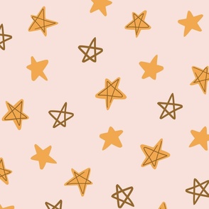 Floored by stars – light pink,  brown and gold  // Big scale