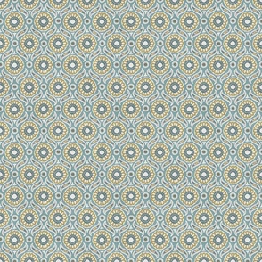 Tile Pattern - Sky Blue, Warm Yellow, Small Scale