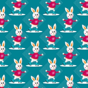 white bunnies on ice skates | medium