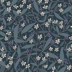 (Small)Antique Vintage Style Floral Flowers-William Morris inspired