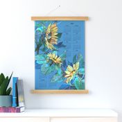 2024 Sunflower Wall Hanging Calendar - blue