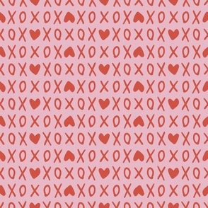 xoxo love hearts - cotton candy pink lilac and queen of hearts red