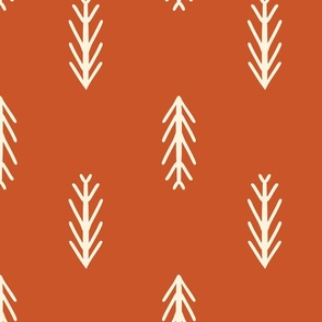Winter pine tree frames – cream and terracotta orange    // Big scale