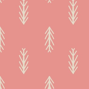 Winter pine tree frames – off white and pastel pink    // Big scale