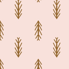 Winter pine tree frames – brown and  light pink   // Big scale