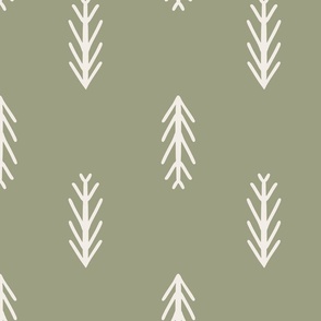 Winter pine tree frames – cream and olive green    // Big scale
