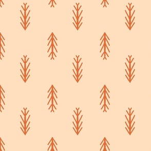 Winter pine tree frames – terracotta orange and  beige    // Medium scale