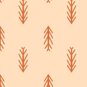 Winter pine tree frames – terracotta orange and  beige    // Big scale