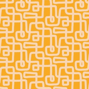 Tangled lines with yellow background - small scale