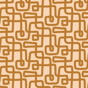 Tangled lines with beige background - small scale
