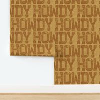 Western Howdy on Faux Suede Hide - ochre orange 