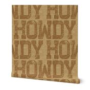 Western Howdy on Faux Suede Hide - maple brown 