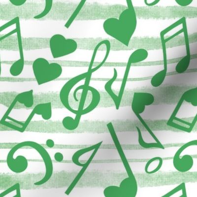 XL Scale Heart Music Love Notes in Green