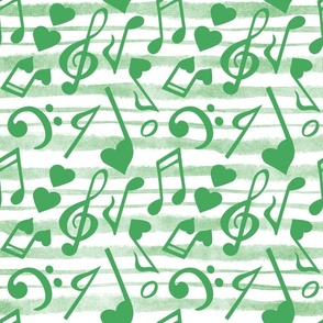 XL Scale Heart Music Love Notes in Green