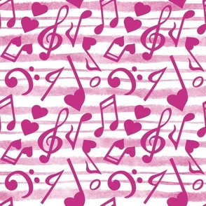 XL Scale Heart Music Love Notes in Berry Pink