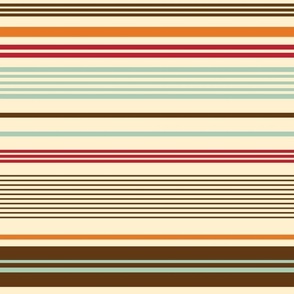 Vintage Sportswear Retro Stripes in Brown Orange Duck Egg Blue