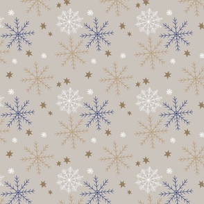 Snowflake Pattern Beige 17b  Small Scale