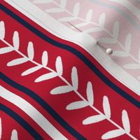 Bigger Scale Team Spirit Baseball Vertical Stitch Stripes in Boston Red Sox Colors Red and Navy Blue