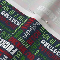 Small Scale Sweary Naughty Christmas Word Cloud on Navy