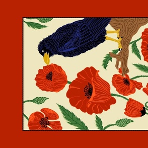 A Crow Among the Poppies
