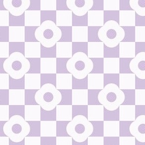 small// Daisy Flower Checkers Pastel Violet