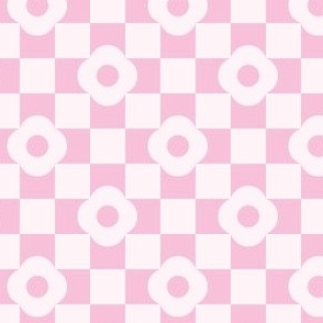 small// Daisy Flower Checkers Pastel Pink