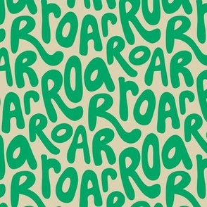 ROAR bubble letters, lions and tigers, medium 6x6" bright green