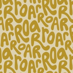 ROAR bubble letters, lions and tigers, medium 6x6" golden yellow
