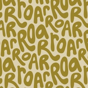 ROAR bubble letters, lions and tigers, medium 6x6" chartreuse green