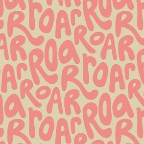 ROAR bubble letters, lions and tigers, medium 6x6" pink