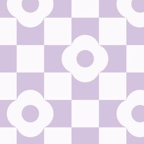 medium// Daisy Flower Checkers Pastel Violet