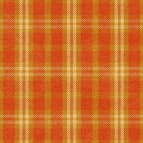 North Country Plaid - jumbo - Scarlet, gold, and light gold 