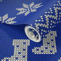 Christmas Knit Jumper 10 Motifs Smoky White on Blue2