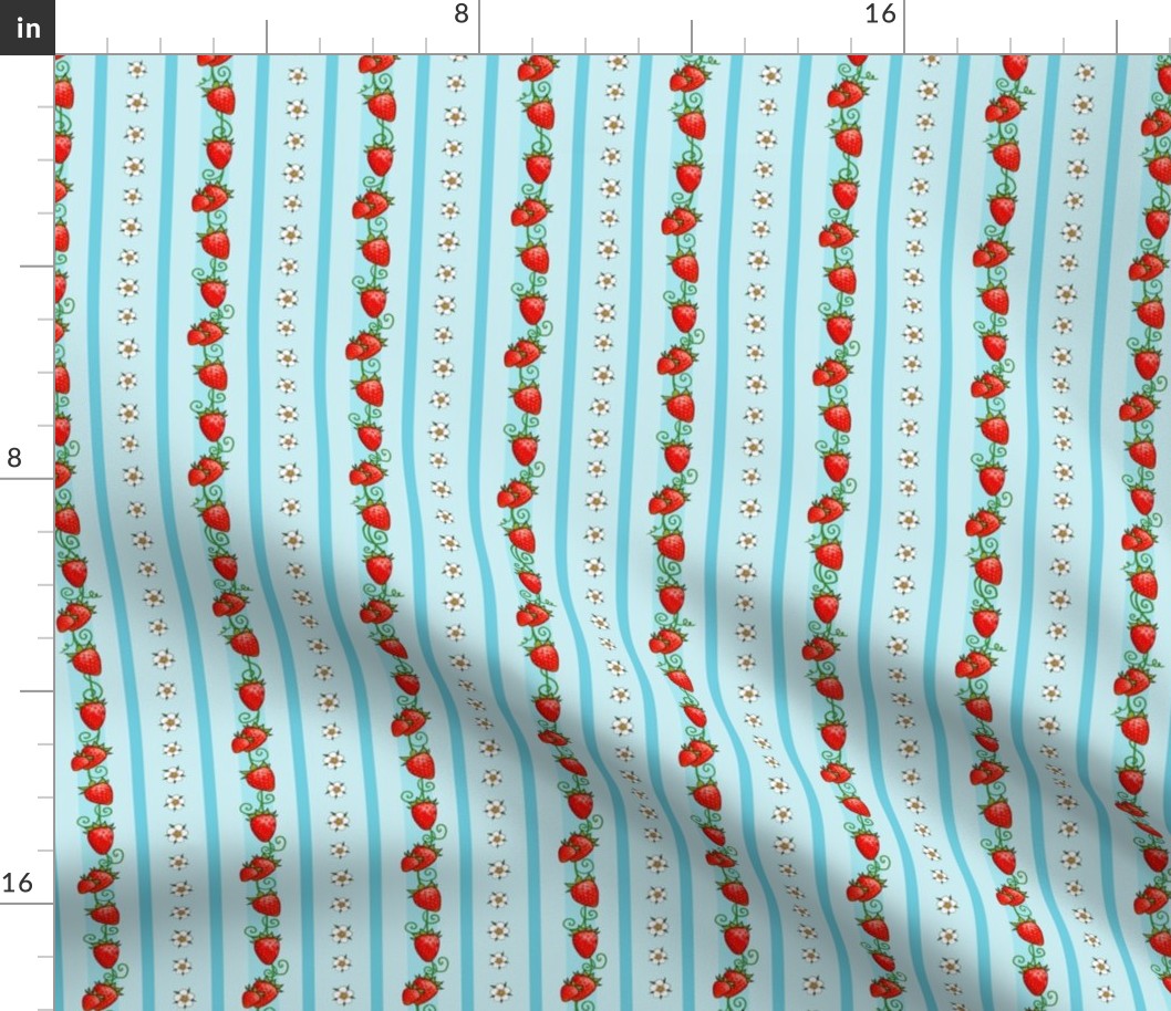 Strawberry Stripes Light Blue, small scale