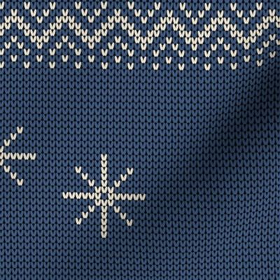 Christmas Knit Jumper 10 Motifs Panna Cotta on Blue Ridge