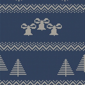 Christmas Knit Jumper 10 Motifs Panna Cotta on Blue Ridge