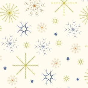 Geometric Snowflakes Holiday Christmas Pattern On Light Background