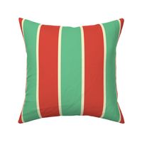 3 Inch Red Vermillion, Green and Yellow Gold Vintage Christmas Stripe